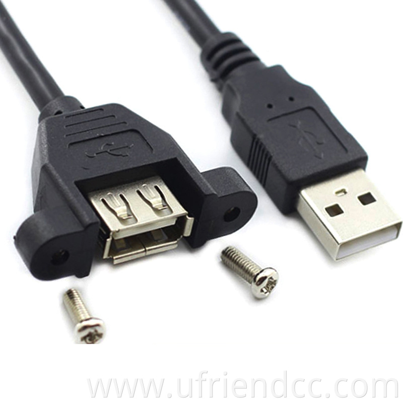 USB2.0 3.0 Extension Cable with Screw locking Micro Mini USB Type A B C Panel Mount Female To Male